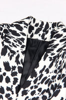 Laden Sie das Bild in den Galerie-Viewer, Schwarzer Leopardenprint Satin Peak Revers Damen Ballblazer