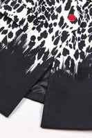 Laden Sie das Bild in den Galerie-Viewer, Schwarzer Leopardenprint Satin Peak Revers Damen Ballblazer