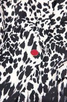 Laden Sie das Bild in den Galerie-Viewer, Schwarzer Leopardenprint Satin Peak Revers Damen Ballblazer