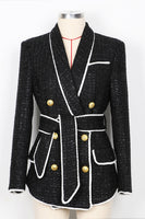 Laden Sie das Bild in den Galerie-Viewer, Weißer 2-teiliger Schal Revers Zweireihige Damen Ballanzüge