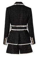 Laden Sie das Bild in den Galerie-Viewer, Weißer 2-teiliger Schal Revers Zweireihige Damen Ballanzüge