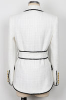 Laden Sie das Bild in den Galerie-Viewer, Weißer 2-teiliger Schal Revers Zweireihige Damen Ballanzüge