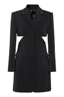 Laden Sie das Bild in den Galerie-Viewer, Schwarze gekerbte Revers ausgeschnittene Damen Ballanzüge mit Schleife