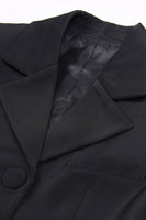 Laden Sie das Bild in den Galerie-Viewer, Schwarze gekerbte Revers ausgeschnittene Damen Ballanzüge mit Schleife