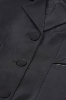 Laden Sie das Bild in den Galerie-Viewer, Schwarze gekerbte Revers ausgeschnittene Damen Ballanzüge mit Schleife