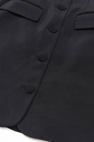 Laden Sie das Bild in den Galerie-Viewer, Schwarze gekerbte Revers ausgeschnittene Damen Ballanzüge mit Schleife