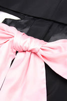 Laden Sie das Bild in den Galerie-Viewer, Schwarze gekerbte Revers ausgeschnittene Damen Ballanzüge mit Schleife