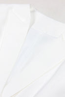 Laden Sie das Bild in den Galerie-Viewer, Weißer Peak Revers Ärmelloser Satin Damen Blazer