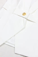 Laden Sie das Bild in den Galerie-Viewer, Weißer Peak Revers Ärmelloser Satin Damen Blazer