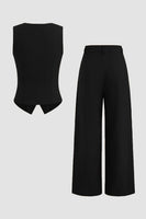 Laden Sie das Bild in den Galerie-Viewer, Marine 2-teilige Ärmellose Satin Damen Ballanzüge