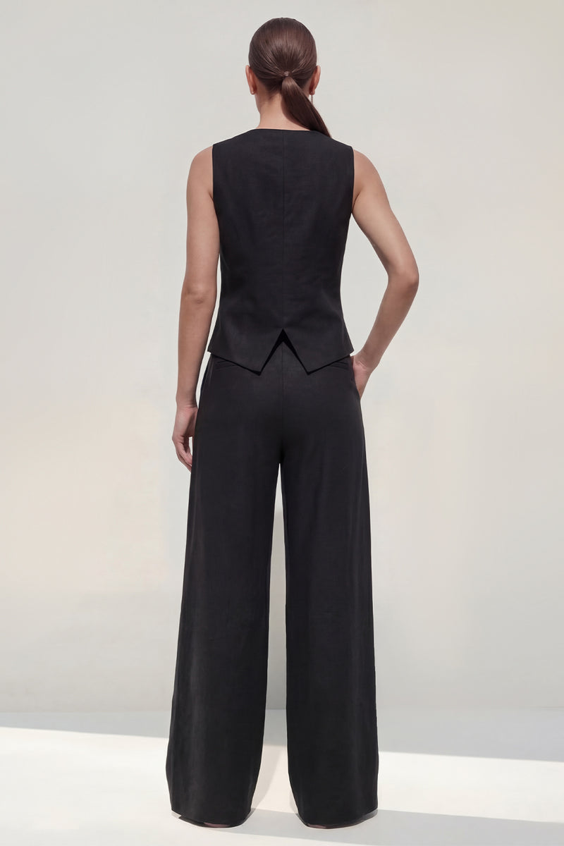 Laden Sie das Bild in den Galerie-Viewer, Marine 2-teilige Ärmellose Satin Damen Ballanzüge