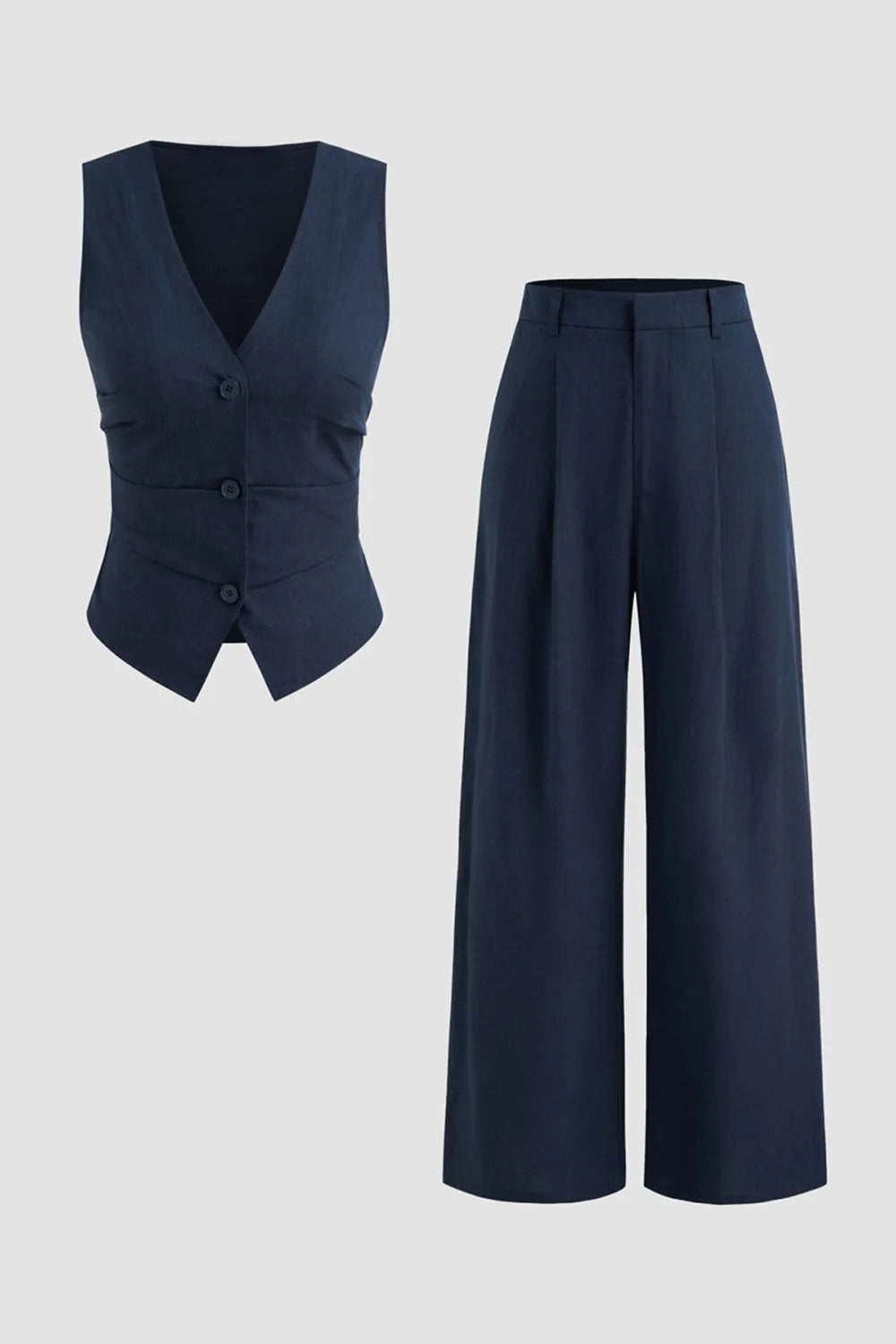 Marine 2-teilige Ärmellose Satin Damen Ballanzüge