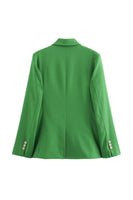 Laden Sie das Bild in den Galerie-Viewer, Grüne 2-teilige doppelreihige Damen Ballanzüge mit Spitzrevers