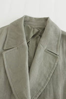 Laden Sie das Bild in den Galerie-Viewer, Grau Grün 2 Stück Gekerbte Lpael Ärmellose Damen Ballanzüge