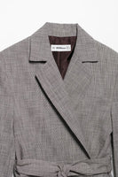 Laden Sie das Bild in den Galerie-Viewer, Graue 2-teilige Frauen Ballanzüge mit gekerbtem Revers und Gürteln