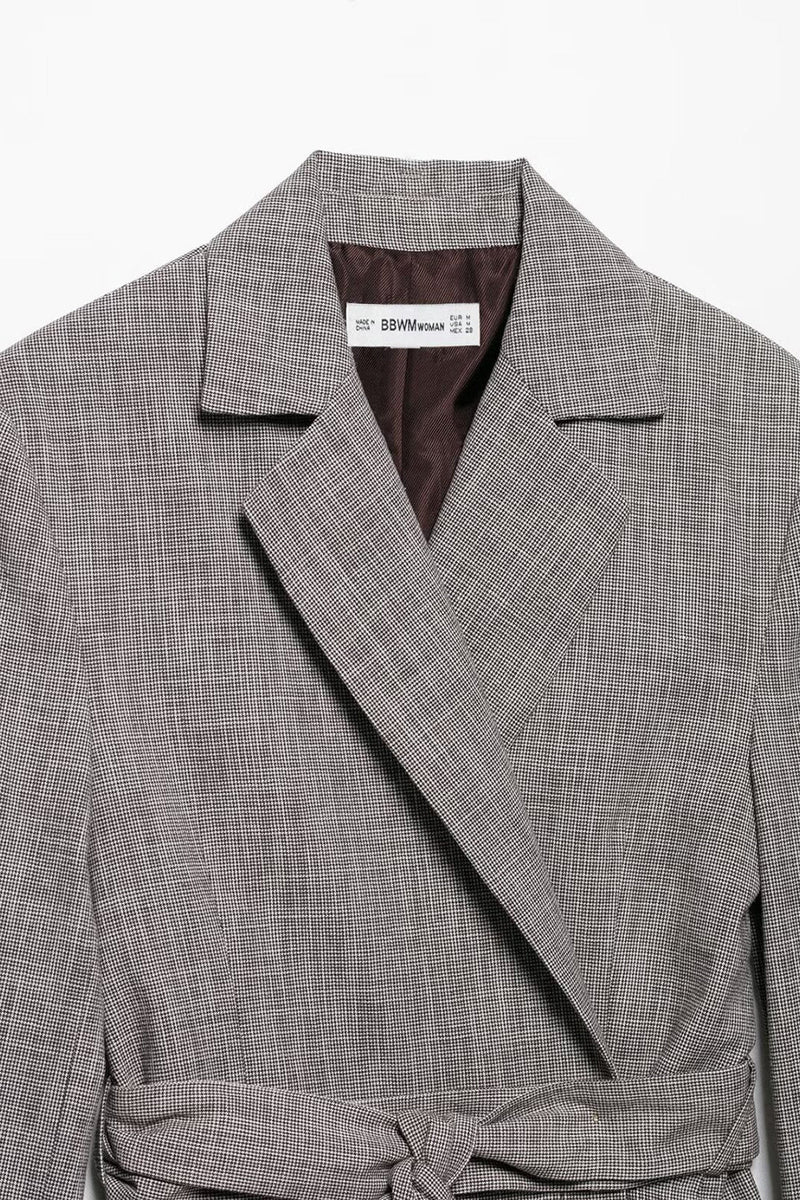 Laden Sie das Bild in den Galerie-Viewer, Graue 2-teilige Frauen Ballanzüge mit gekerbtem Revers und Gürteln