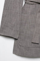 Laden Sie das Bild in den Galerie-Viewer, Graue 2-teilige Frauen Ballanzüge mit gekerbtem Revers und Gürteln