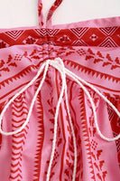 Laden Sie das Bild in den Galerie-Viewer, Weiß Blau Geblümtes Neckholder A-Linie Sommerkleid