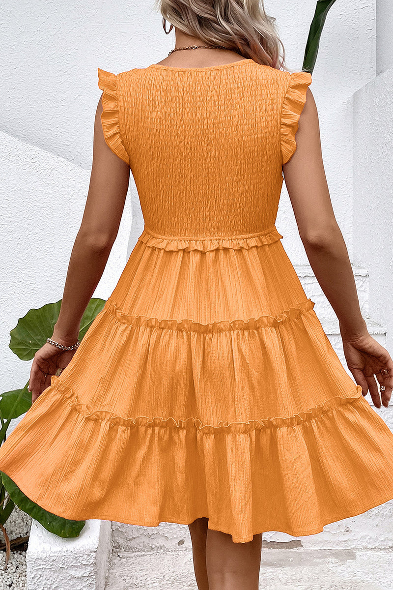 Laden Sie das Bild in den Galerie-Viewer, Schwarzes kurzes Sommerkleid mit V-Ausschnitt