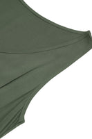 Laden Sie das Bild in den Galerie-Viewer, Armeegrünes A-Linien-Sommerkleid mit Gürtel