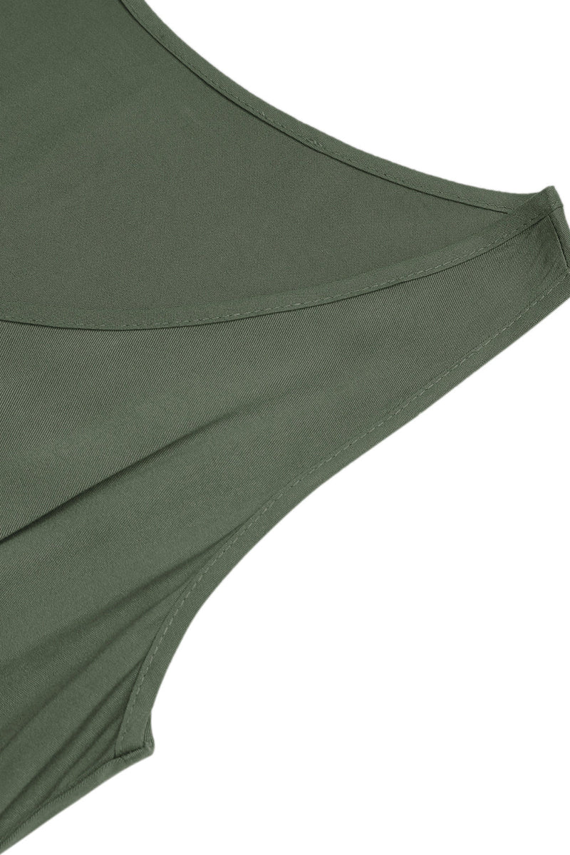 Laden Sie das Bild in den Galerie-Viewer, Armeegrünes A-Linien-Sommerkleid mit Gürtel