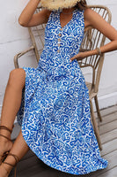 Laden Sie das Bild in den Galerie-Viewer, Bedrucktes Orange Sommerkleid mit V-Ausschnitt in A-Linie