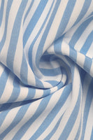 Laden Sie das Bild in den Galerie-Viewer, Blaues Gestreiftes Midi Sommerkleid mit quadratischem Ausschnitt