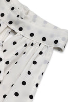 Laden Sie das Bild in den Galerie-Viewer, Weißes schwarzes Polka Dot Neckholder Sommerkleid mit Schleife