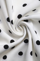Laden Sie das Bild in den Galerie-Viewer, Weißes schwarzes Polka Dot Neckholder Sommerkleid mit Schleife