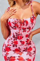 Laden Sie das Bild in den Galerie-Viewer, Meerjungfrau Blau bedrucktes langes Sommerkleid