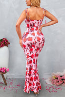 Laden Sie das Bild in den Galerie-Viewer, Meerjungfrau Blau bedrucktes langes Sommerkleid