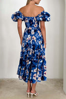 Laden Sie das Bild in den Galerie-Viewer, Schulterfreies Sommerkleid mit Puffärmeln