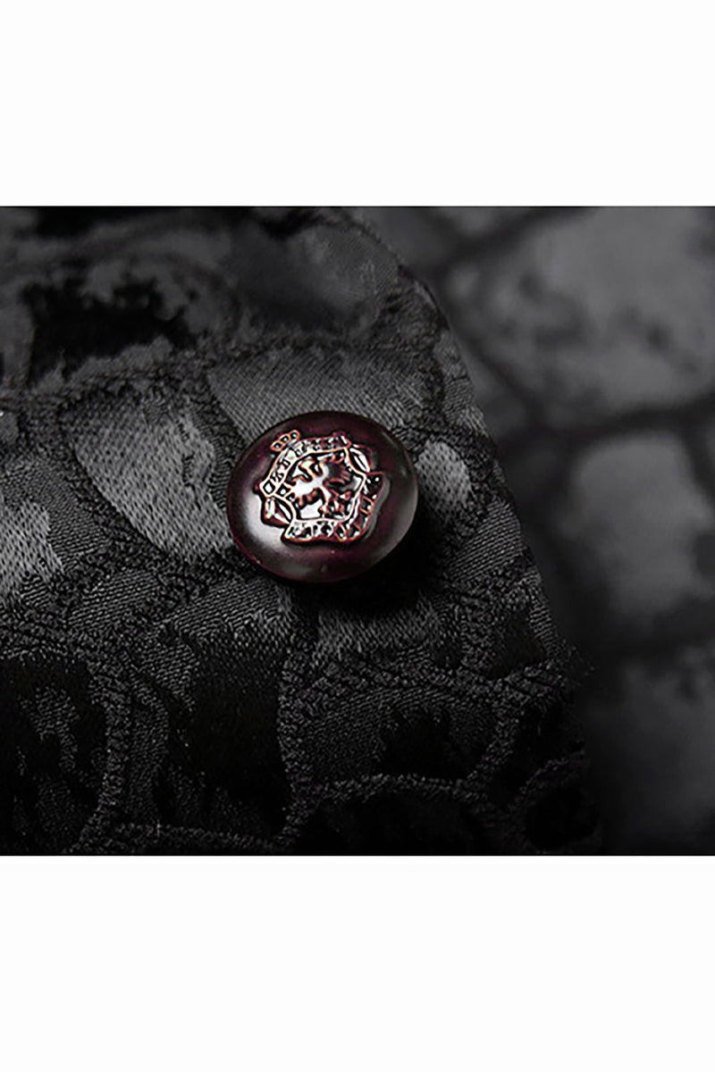 Laden Sie das Bild in den Galerie-Viewer, Schwarzer Jacquard Anzug mit Spitzrevers und einem Knopf 2-teiliger Herrenanzug