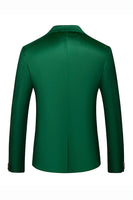 Laden Sie das Bild in den Galerie-Viewer, Grüner Peak Revers Slim Fit Herrenblazer mit einem Knopf