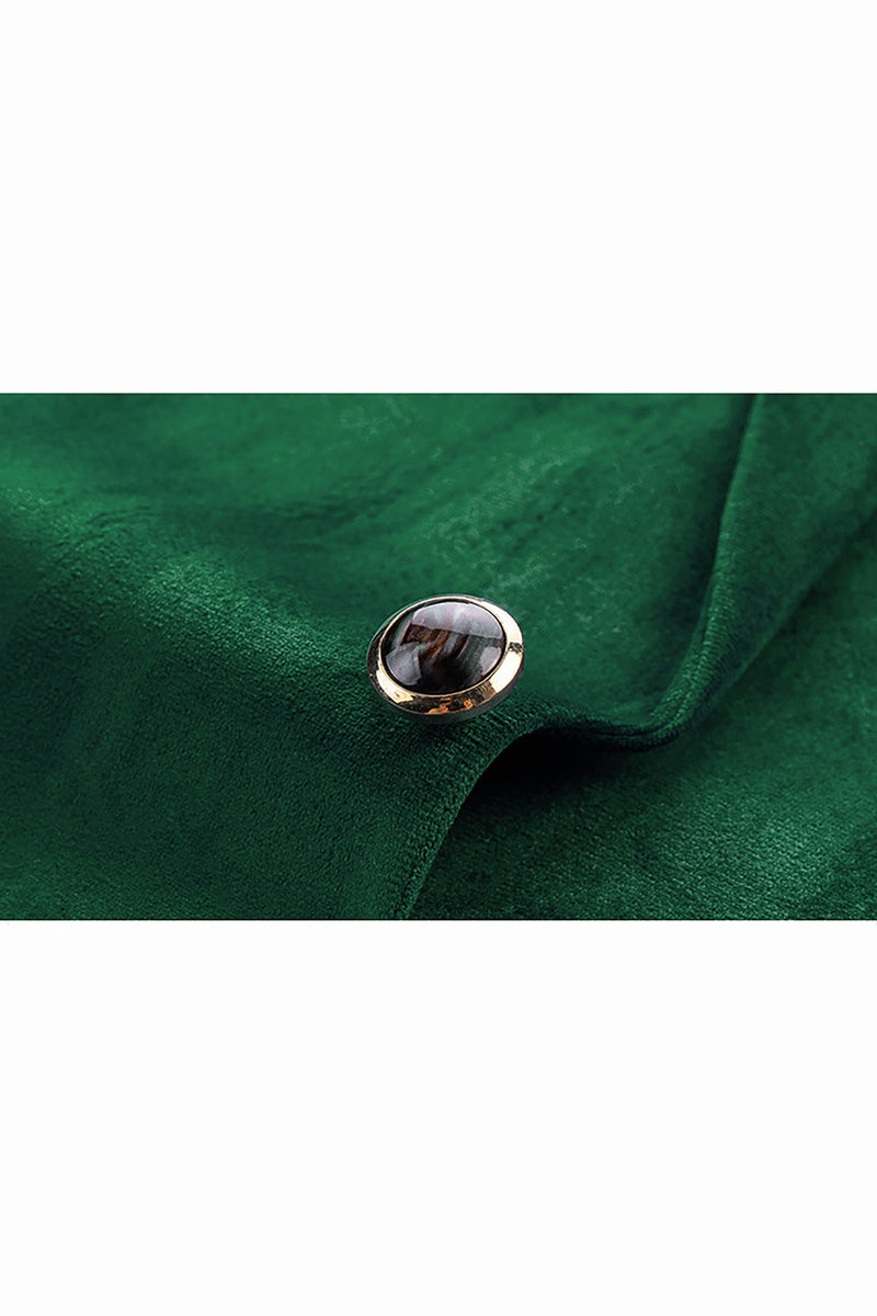 Laden Sie das Bild in den Galerie-Viewer, Grüner Peak Revers Slim Fit Herrenblazer mit einem Knopf