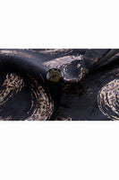 Laden Sie das Bild in den Galerie-Viewer, Schwarz-Goldener Herrenblazer mit Leopardenmuster und gekerbtem Revers und einem Knopf