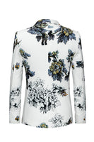 Laden Sie das Bild in den Galerie-Viewer, Blumen Weiß Slim Fit Herren Hochzeitsblazer mit gekerbtem Revers