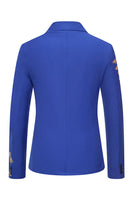 Laden Sie das Bild in den Galerie-Viewer, Burgunderfarbener Herrenblazer mit Blumendruck und einem Knopf und gekerbtem Revers