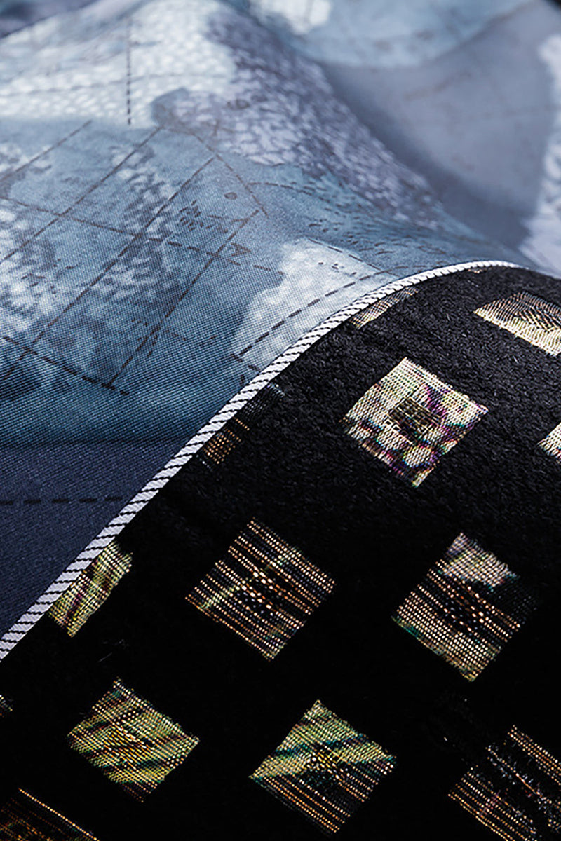 Laden Sie das Bild in den Galerie-Viewer, Glitzernder Karierter Herrenblazer mit gekerbtem Revers und einem Knopf