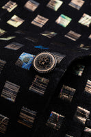 Laden Sie das Bild in den Galerie-Viewer, Glitzernder Karierter Herrenblazer mit gekerbtem Revers und einem Knopf