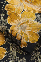 Laden Sie das Bild in den Galerie-Viewer, Bedruckte Blume Schwarz Herren Ballblazer mit gekerbtem Revers