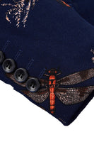 Laden Sie das Bild in den Galerie-Viewer, Schwarzer Bedruckter Ballblazer mit Blumenmuster und gekerbtem Revers