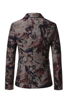 Laden Sie das Bild in den Galerie-Viewer, Herren Dunkelkaffee Blazer mit gekerbtem Revers mit Taschen