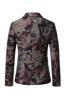 Herren Dunkelkaffee Blazer mit gekerbtem Revers mit Taschen