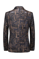Laden Sie das Bild in den Galerie-Viewer, Dunkelkaffee Slim Fit Herren-Blazer mit gekerbtem Revers