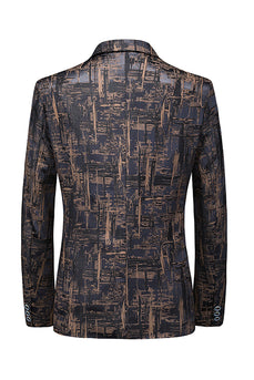 Dunkelkaffee Slim Fit Herren-Blazer mit gekerbtem Revers