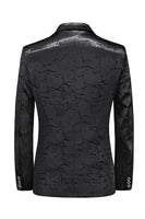 Laden Sie das Bild in den Galerie-Viewer, Schwarzer Herrenblazer mit einem Knopf und Taschen mit gekerbtem Revers