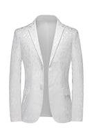 Laden Sie das Bild in den Galerie-Viewer, Schwarz Bedruckte Gekerbte Reverstaschen Herrenblazer