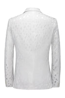 Laden Sie das Bild in den Galerie-Viewer, Schwarz Bedruckte Gekerbte Reverstaschen Herrenblazer