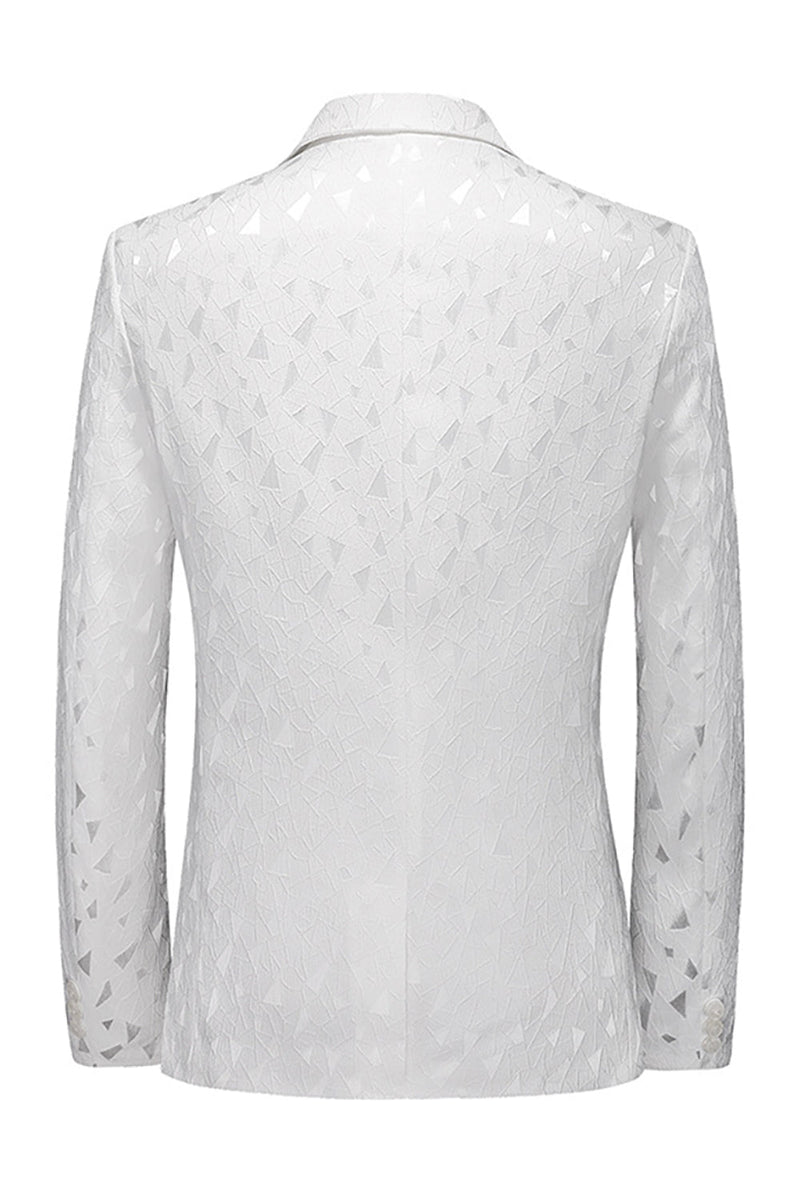 Laden Sie das Bild in den Galerie-Viewer, Schwarz Bedruckte Gekerbte Reverstaschen Herrenblazer